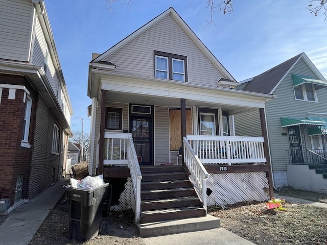 view of front facade featuring a porch