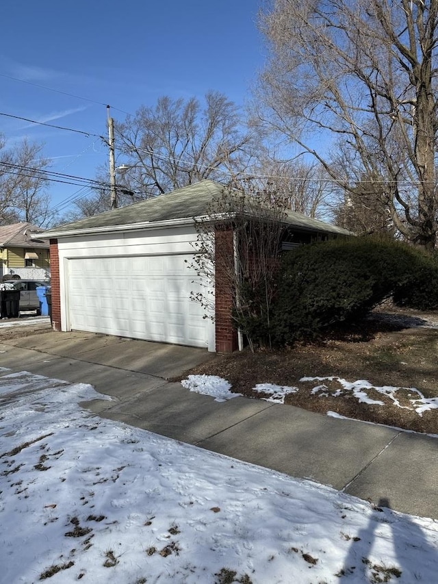 view of snow covered exterior