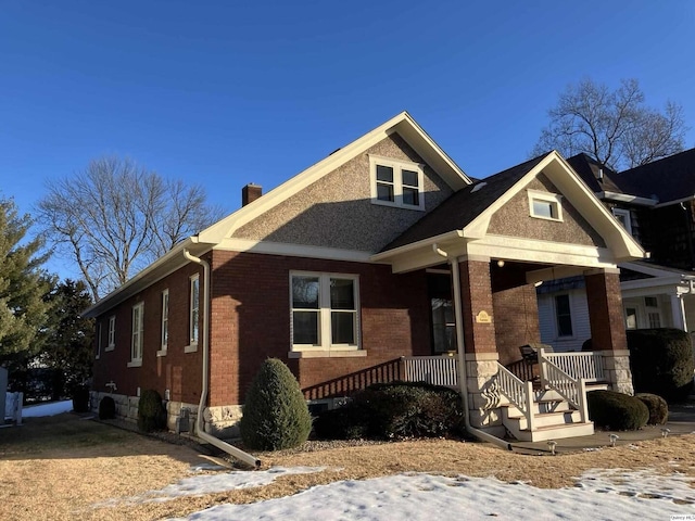 view of front of property with a porch