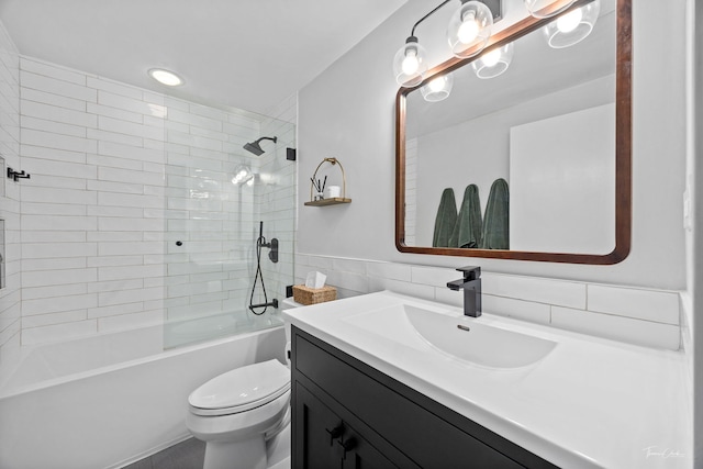 1000 W 15th St Unit 116, Chicago, IL 60608 - bathroom with tile walls, toilet,  shower combination, and vanity
