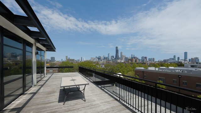 1000 W 15th St Unit 116, Chicago, IL 60608 - wooden terrace with a view of skyline