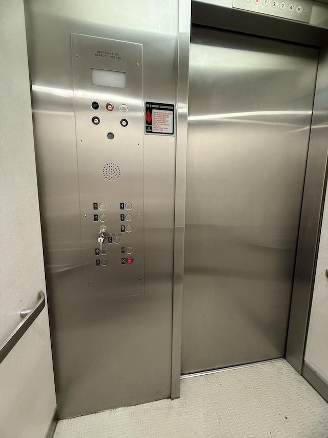 interior details with elevator