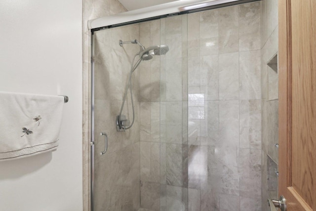 bathroom featuring walk in shower