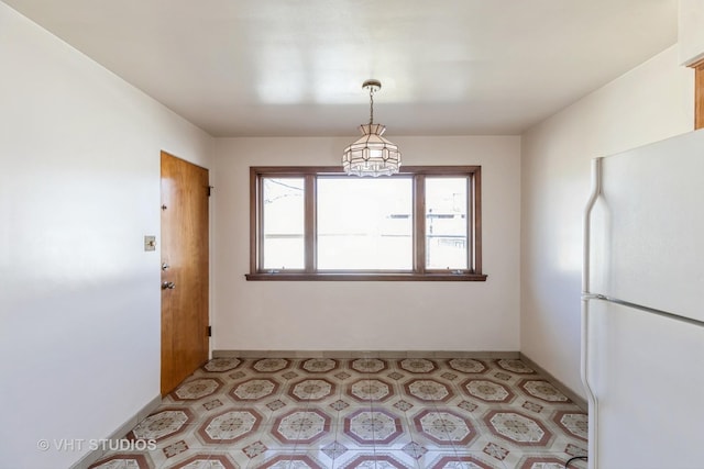 view of unfurnished dining area