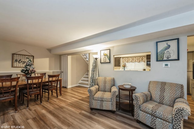 living room featuring hardwood / wood-style flooring