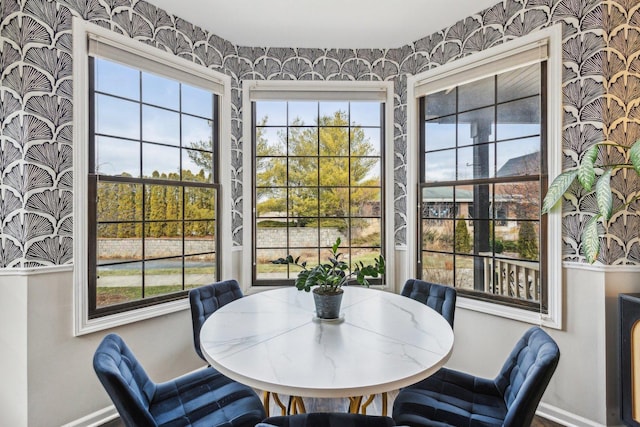 sunroom with a healthy amount of sunlight