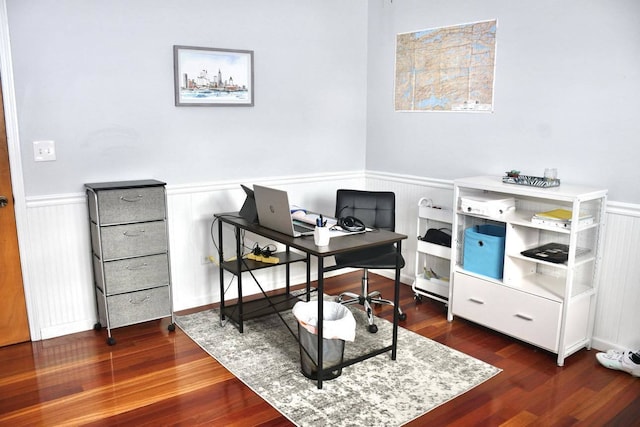 office featuring dark hardwood / wood-style floors