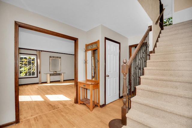 interior space with hardwood / wood-style flooring