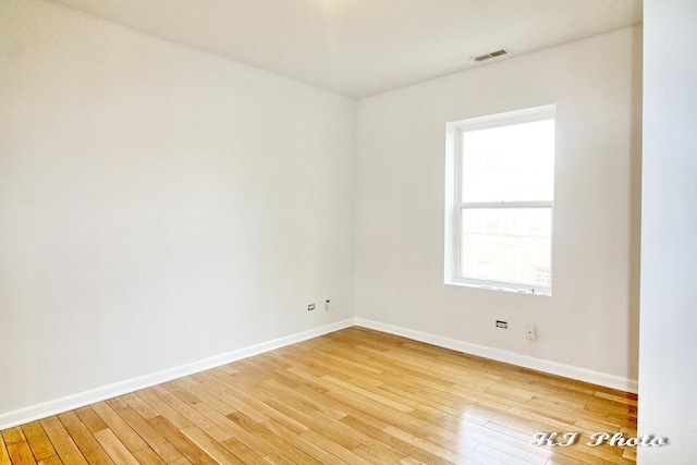 spare room featuring wood-type flooring