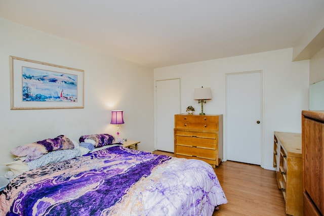 bedroom featuring light hardwood / wood-style floors