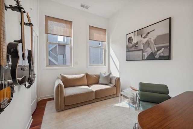 living room featuring wood-type flooring