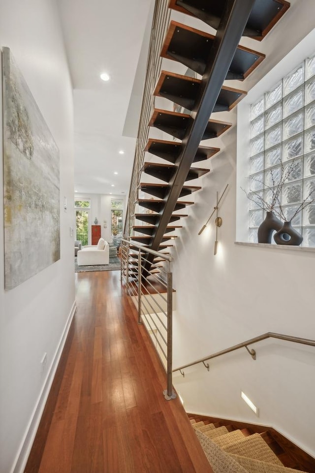 hallway featuring hardwood / wood-style flooring