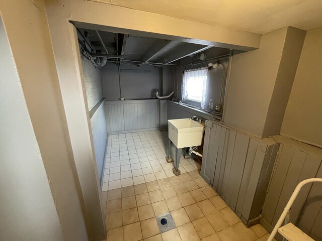 basement featuring sink