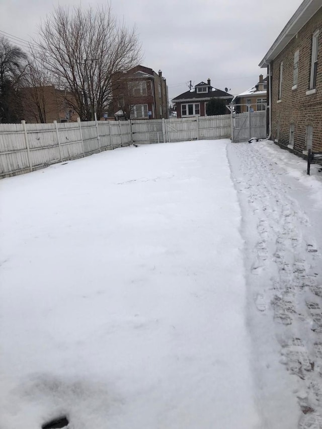 view of snowy yard