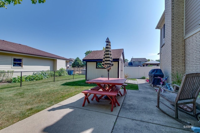 view of patio with area for grilling