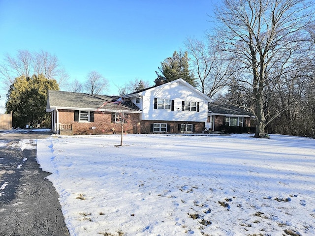 view of split level home