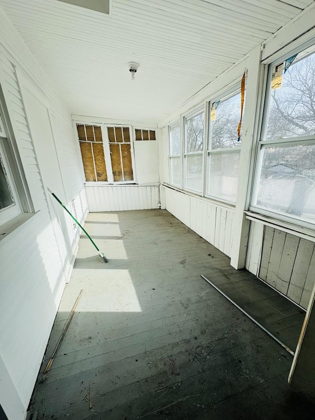 view of unfurnished sunroom