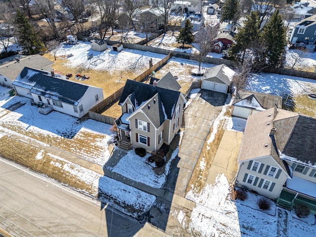 view of snowy aerial view