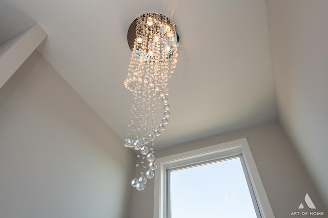 room details with a chandelier