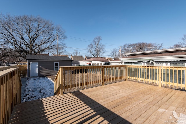 deck with a storage unit