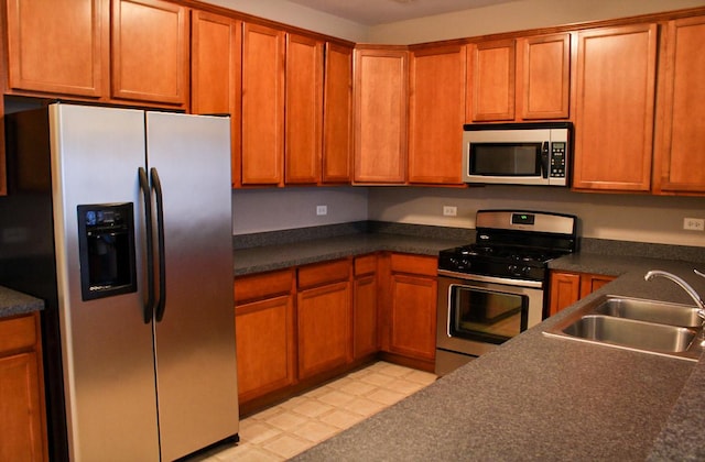 kitchen with sink and stainless steel appliances