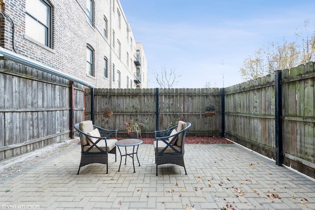 view of patio / terrace with a fenced backyard