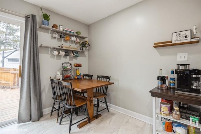 view of dining area