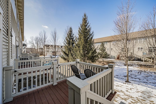 3460 Bradbury Cir, Aurora, IL 60504 - view of snow covered deck