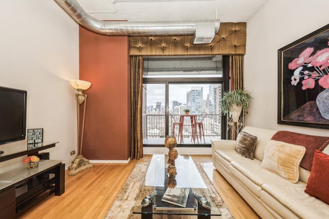 living room with wood-type flooring