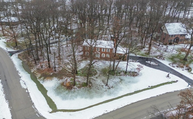 view of snowy aerial view