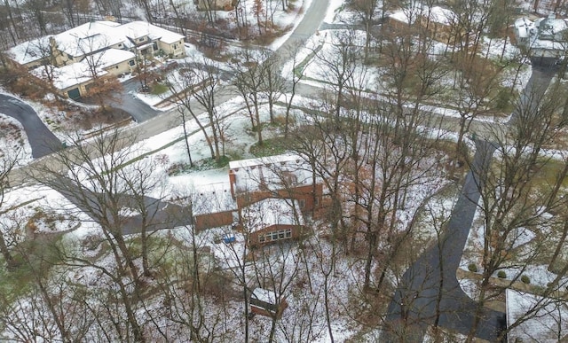 view of snowy aerial view