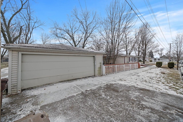 view of garage