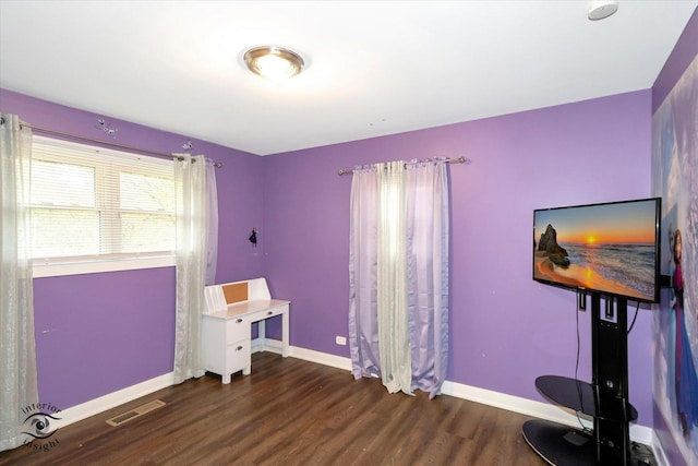 interior space featuring dark wood-type flooring