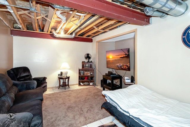 view of tiled bedroom