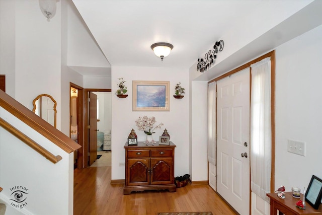 foyer featuring light hardwood / wood-style floors