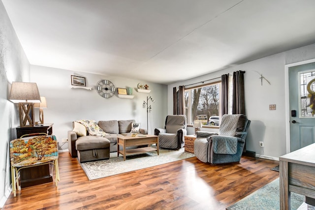 living room featuring hardwood / wood-style flooring