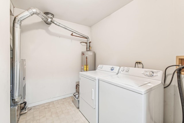 laundry room featuring separate washer and dryer and gas water heater