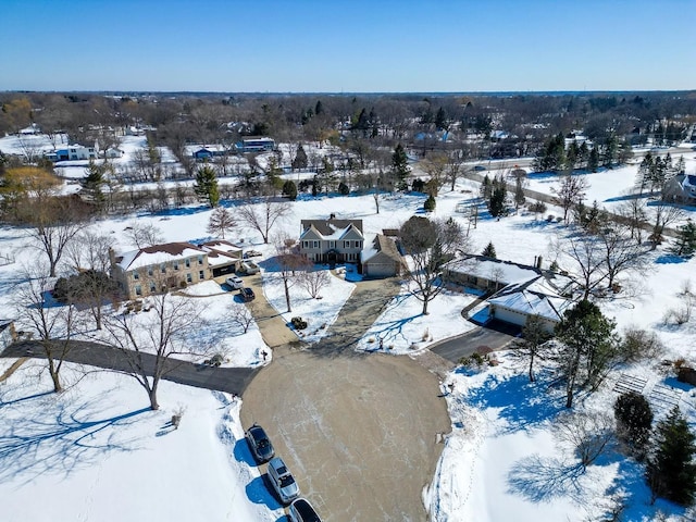 view of snowy aerial view