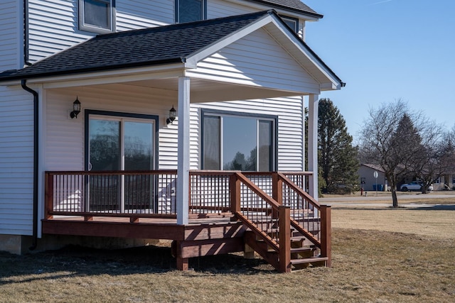 exterior space with a yard