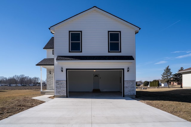 view of property exterior featuring a garage