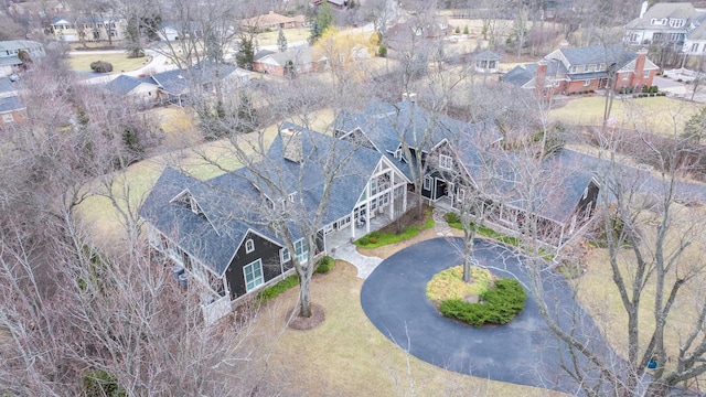 bird's eye view with a residential view