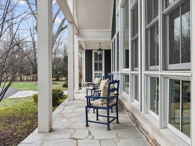 view of patio with a porch