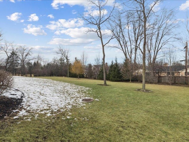 view of yard featuring fence