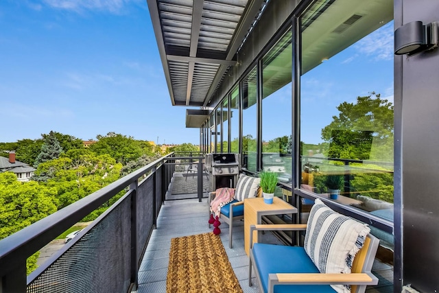 balcony with a grill