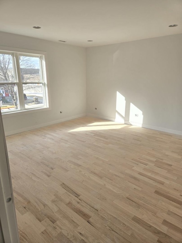 empty room featuring light wood-type flooring