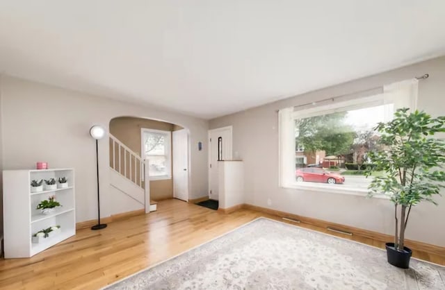 interior space with wood-type flooring