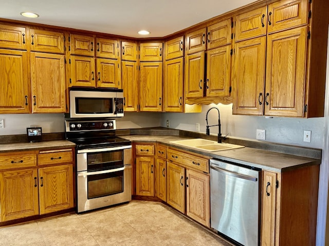 kitchen with stainless steel appliances and sink