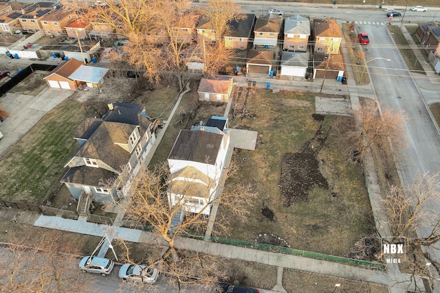 drone / aerial view with a residential view