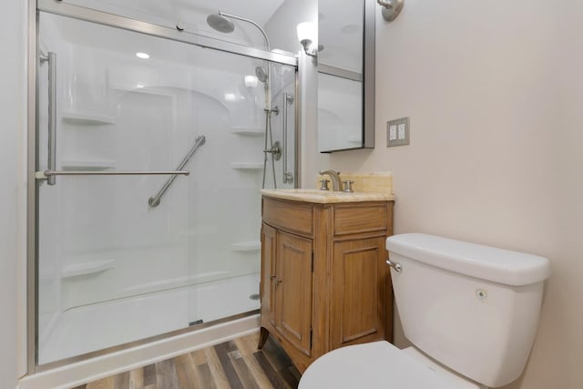 665 S Circle Ave, Port Barrington, IL 60010 - full bath featuring a shower stall, vanity, and wood finished floors