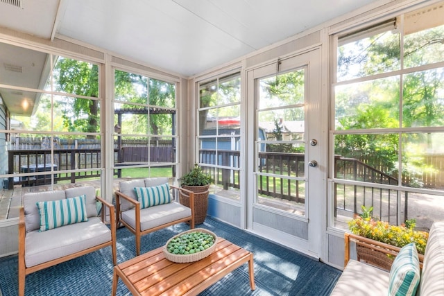 665 S Circle Ave, Port Barrington, IL 60010 - sunroom / solarium with french doors, outdoor lounge area, and plenty of natural light